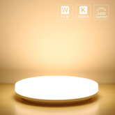 24W Round LED Ceiling Light – 3000K Warm White, Flush Mount – UK